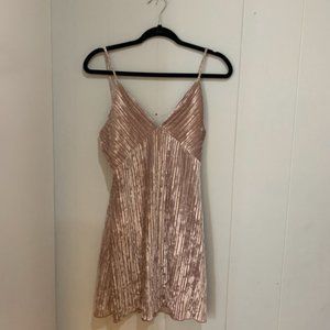 Pink velvet dress